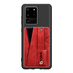 Custodia Silicone Ultra Sottile Morbida Cover con Magnetico S08D per Samsung Galaxy S20 Ultra Rosa