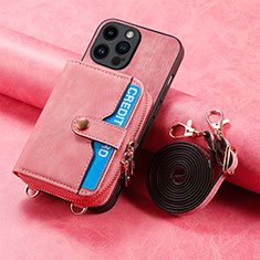 Custodia Silicone Ultra Sottile Morbida Cover con Magnetico S09D per Apple iPhone 13 Pro Rosso