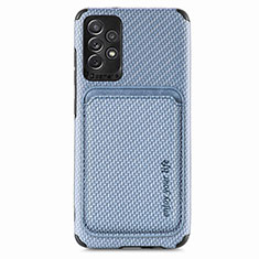 Custodia Silicone Ultra Sottile Morbida Cover con Magnetico S09D per Samsung Galaxy A52 5G Blu
