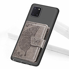 Custodia Silicone Ultra Sottile Morbida Cover con Magnetico S09D per Samsung Galaxy A81 Grigio
