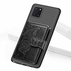 Custodia Silicone Ultra Sottile Morbida Cover con Magnetico S09D per Samsung Galaxy A81 Nero