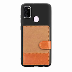 Custodia Silicone Ultra Sottile Morbida Cover con Magnetico S09D per Samsung Galaxy M30s Marrone