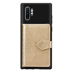 Custodia Silicone Ultra Sottile Morbida Cover con Magnetico S09D per Samsung Galaxy Note 10 Plus 5G Oro