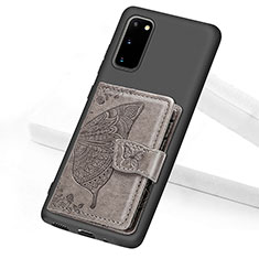 Custodia Silicone Ultra Sottile Morbida Cover con Magnetico S09D per Samsung Galaxy S20 5G Grigio