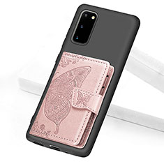 Custodia Silicone Ultra Sottile Morbida Cover con Magnetico S09D per Samsung Galaxy S20 5G Rosa