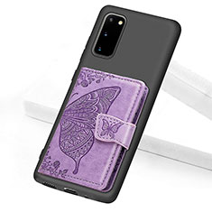 Custodia Silicone Ultra Sottile Morbida Cover con Magnetico S09D per Samsung Galaxy S20 5G Viola