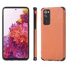 Custodia Silicone Ultra Sottile Morbida Cover con Magnetico S09D per Samsung Galaxy S20 FE (2022) 5G Arancione