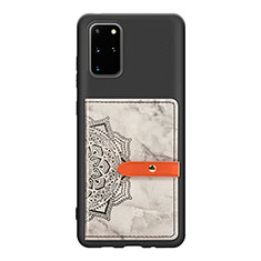 Custodia Silicone Ultra Sottile Morbida Cover con Magnetico S09D per Samsung Galaxy S20 Plus 5G Nero