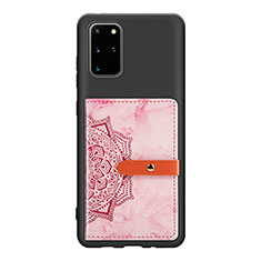 Custodia Silicone Ultra Sottile Morbida Cover con Magnetico S09D per Samsung Galaxy S20 Plus Rosa