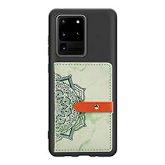 Custodia Silicone Ultra Sottile Morbida Cover con Magnetico S09D per Samsung Galaxy S20 Ultra 5G Verde