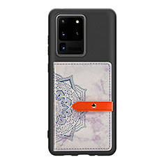 Custodia Silicone Ultra Sottile Morbida Cover con Magnetico S09D per Samsung Galaxy S20 Ultra 5G Viola