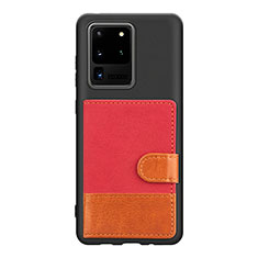 Custodia Silicone Ultra Sottile Morbida Cover con Magnetico S10D per Samsung Galaxy S20 Ultra 5G Rosso