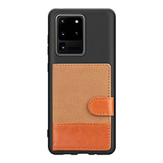Custodia Silicone Ultra Sottile Morbida Cover con Magnetico S10D per Samsung Galaxy S20 Ultra Marrone
