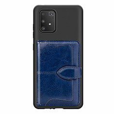 Custodia Silicone Ultra Sottile Morbida Cover con Magnetico S11D per Samsung Galaxy A91 Blu