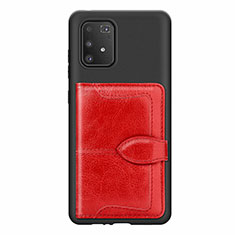 Custodia Silicone Ultra Sottile Morbida Cover con Magnetico S11D per Samsung Galaxy A91 Rosso