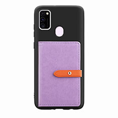 Custodia Silicone Ultra Sottile Morbida Cover con Magnetico S11D per Samsung Galaxy M30s Viola