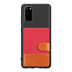 Custodia Silicone Ultra Sottile Morbida Cover con Magnetico S11D per Samsung Galaxy S20 5G Rosso
