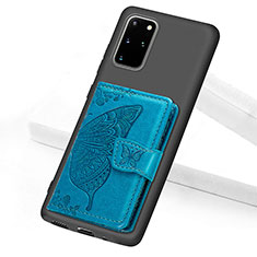 Custodia Silicone Ultra Sottile Morbida Cover con Magnetico S11D per Samsung Galaxy S20 Plus 5G Blu