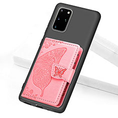 Custodia Silicone Ultra Sottile Morbida Cover con Magnetico S11D per Samsung Galaxy S20 Plus 5G Oro Rosa