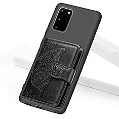 Custodia Silicone Ultra Sottile Morbida Cover con Magnetico S11D per Samsung Galaxy S20 Plus Nero