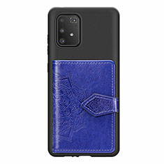 Custodia Silicone Ultra Sottile Morbida Cover con Magnetico S12D per Samsung Galaxy A91 Blu