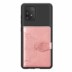 Custodia Silicone Ultra Sottile Morbida Cover con Magnetico S12D per Samsung Galaxy A91 Rosa
