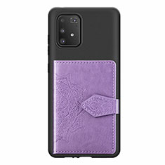 Custodia Silicone Ultra Sottile Morbida Cover con Magnetico S12D per Samsung Galaxy A91 Viola