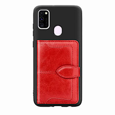 Custodia Silicone Ultra Sottile Morbida Cover con Magnetico S12D per Samsung Galaxy M21 Rosso