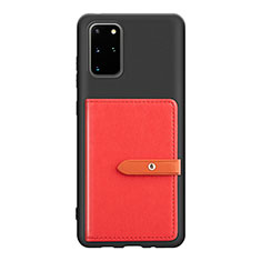 Custodia Silicone Ultra Sottile Morbida Cover con Magnetico S12D per Samsung Galaxy S20 Plus 5G Rosso
