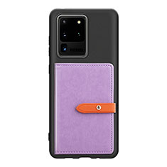 Custodia Silicone Ultra Sottile Morbida Cover con Magnetico S12D per Samsung Galaxy S20 Ultra Viola