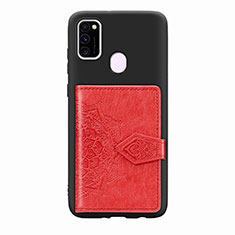 Custodia Silicone Ultra Sottile Morbida Cover con Magnetico S13D per Samsung Galaxy M21 Rosso