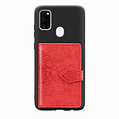 Custodia Silicone Ultra Sottile Morbida Cover con Magnetico S13D per Samsung Galaxy M30s Rosso