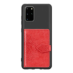 Custodia Silicone Ultra Sottile Morbida Cover con Magnetico S13D per Samsung Galaxy S20 Plus Rosso