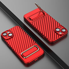 Custodia Silicone Ultra Sottile Morbida Cover con Supporto KC1 per Apple iPhone 14 Rosso