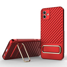 Custodia Silicone Ultra Sottile Morbida Cover con Supporto KC1 per Samsung Galaxy M04 Rosso