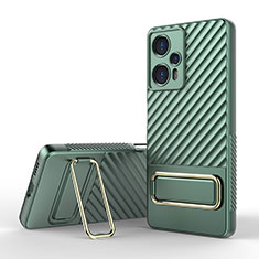 Custodia Silicone Ultra Sottile Morbida Cover con Supporto KC1 per Xiaomi Poco F5 5G Verde