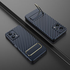 Custodia Silicone Ultra Sottile Morbida Cover con Supporto KC1 per Xiaomi Poco X5 5G Blu