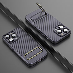 Custodia Silicone Ultra Sottile Morbida Cover con Supporto KC2 per Apple iPhone 15 Pro Max Lavanda