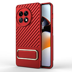 Custodia Silicone Ultra Sottile Morbida Cover con Supporto KC2 per OnePlus Ace 2 Pro 5G Rosso