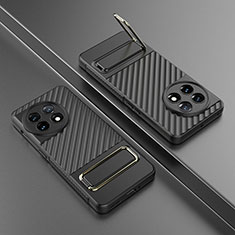 Custodia Silicone Ultra Sottile Morbida Cover con Supporto KC3 per OnePlus 11 5G Nero