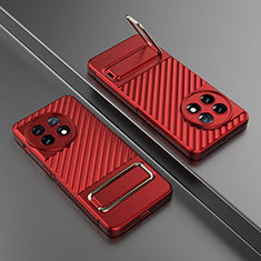 Custodia Silicone Ultra Sottile Morbida Cover con Supporto KC3 per OnePlus 11 5G Rosso