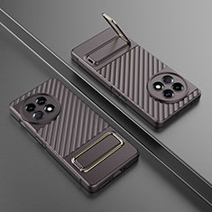 Custodia Silicone Ultra Sottile Morbida Cover con Supporto KC3 per OnePlus Ace 2 5G Marrone