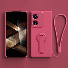 Custodia Silicone Ultra Sottile Morbida Cover con Supporto per Huawei Honor X5 Plus Rosa Caldo
