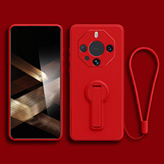 Custodia Silicone Ultra Sottile Morbida Cover con Supporto per Huawei Mate 60 RS Ultimate Rosso
