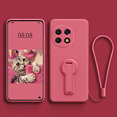 Custodia Silicone Ultra Sottile Morbida Cover con Supporto per OnePlus 11R 5G Rosa Caldo