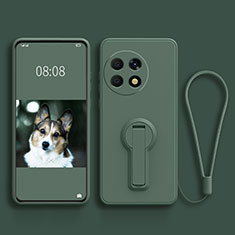 Custodia Silicone Ultra Sottile Morbida Cover con Supporto per OnePlus 11R 5G Verde Notte