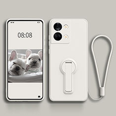 Custodia Silicone Ultra Sottile Morbida Cover con Supporto per OnePlus Ace 2V 5G Bianco