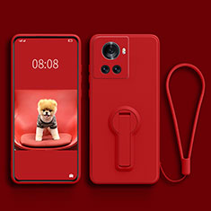 Custodia Silicone Ultra Sottile Morbida Cover con Supporto per OnePlus Ace 5G Rosso