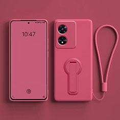 Custodia Silicone Ultra Sottile Morbida Cover con Supporto per Oppo A78 5G Rosa Caldo