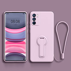 Custodia Silicone Ultra Sottile Morbida Cover con Supporto per Oppo Reno6 5G Lavanda